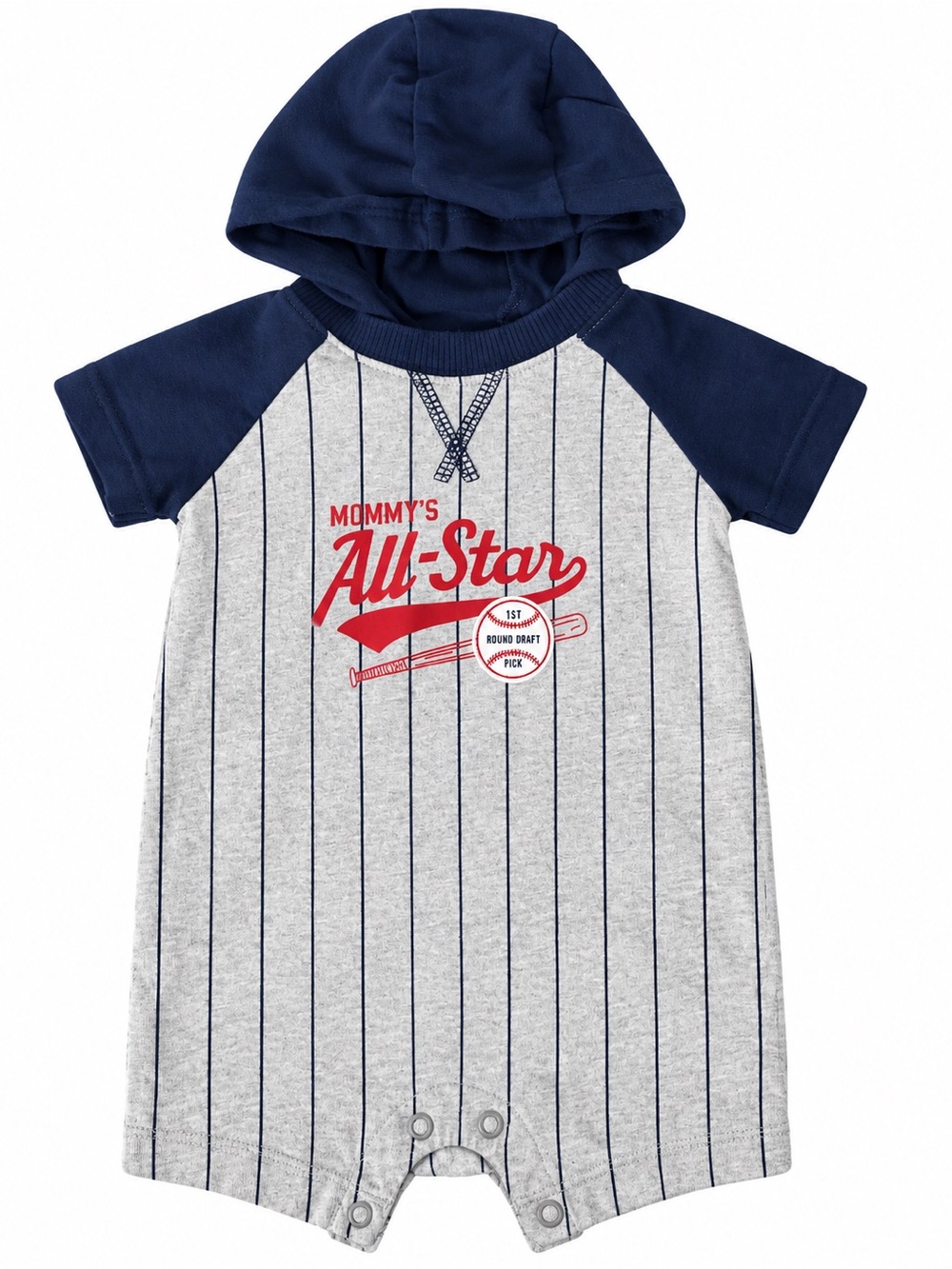 Carter's Navy & Gray 'All-Star' Hooded Short Sleeve Romper
